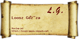 Loosz Géza névjegykártya